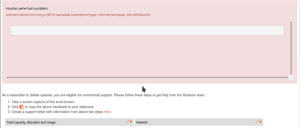 Unknown internal error loading Web UI pages - Support - Rockstor ...