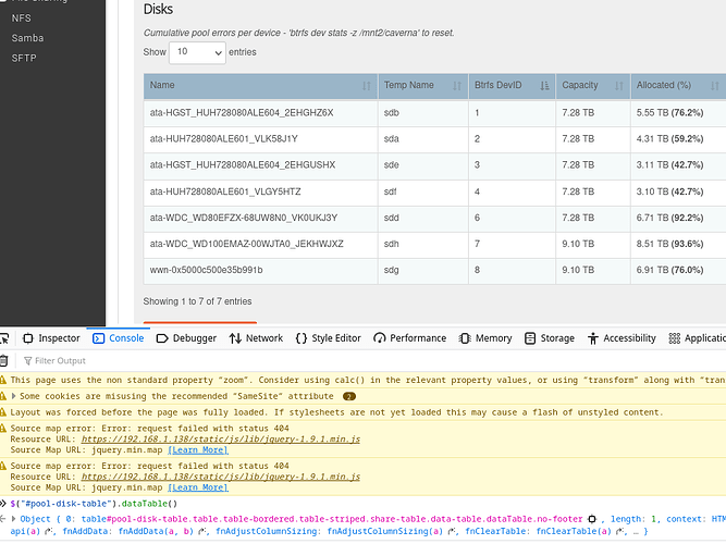 Disks DataTable